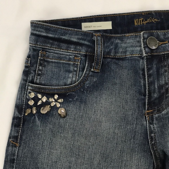 💎 Kut From The Kloth Gidget Frey Denim Shorts - Picture 6 of 12